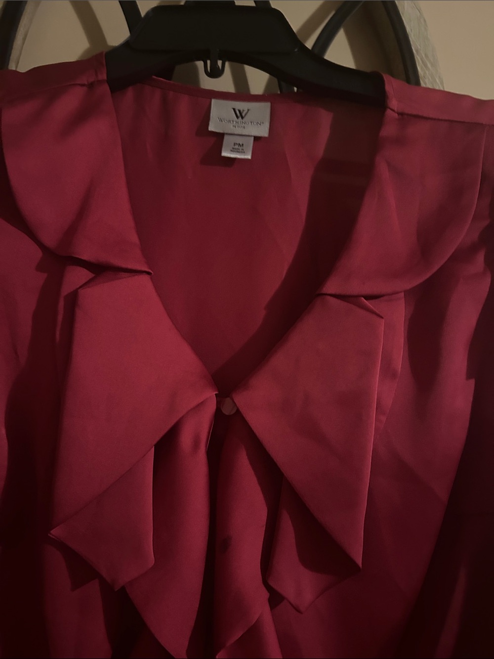 W by Worth Ruffle Front Cap Sleeve Blouse in Raspberry - Picture 3 of 6